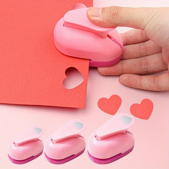 3 Pack Craft Hole Punch - High Precision Design for Romantic Heart Patterns - Ideal for Scrapbooking, Card Making, DIY Photo Albums, Gift Tags, Homemade Confetti