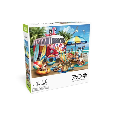 Buffalo Games Dog Days of Summer 750-Piece 24 x 18-Inch Interlocking Jigsaw Puzzle for Adults Ages 14 