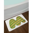 thumbnail image 2 of Christmas Alphabet Bath Mat, Xmas Vibe Letter M Shaped Cookie Happy New Year Illustration, Plush Bathroom Decor Mat with Non Slip Backing, 29.5" X 17.5", Ginger Green and White, by Ambesonne, 2 of 2