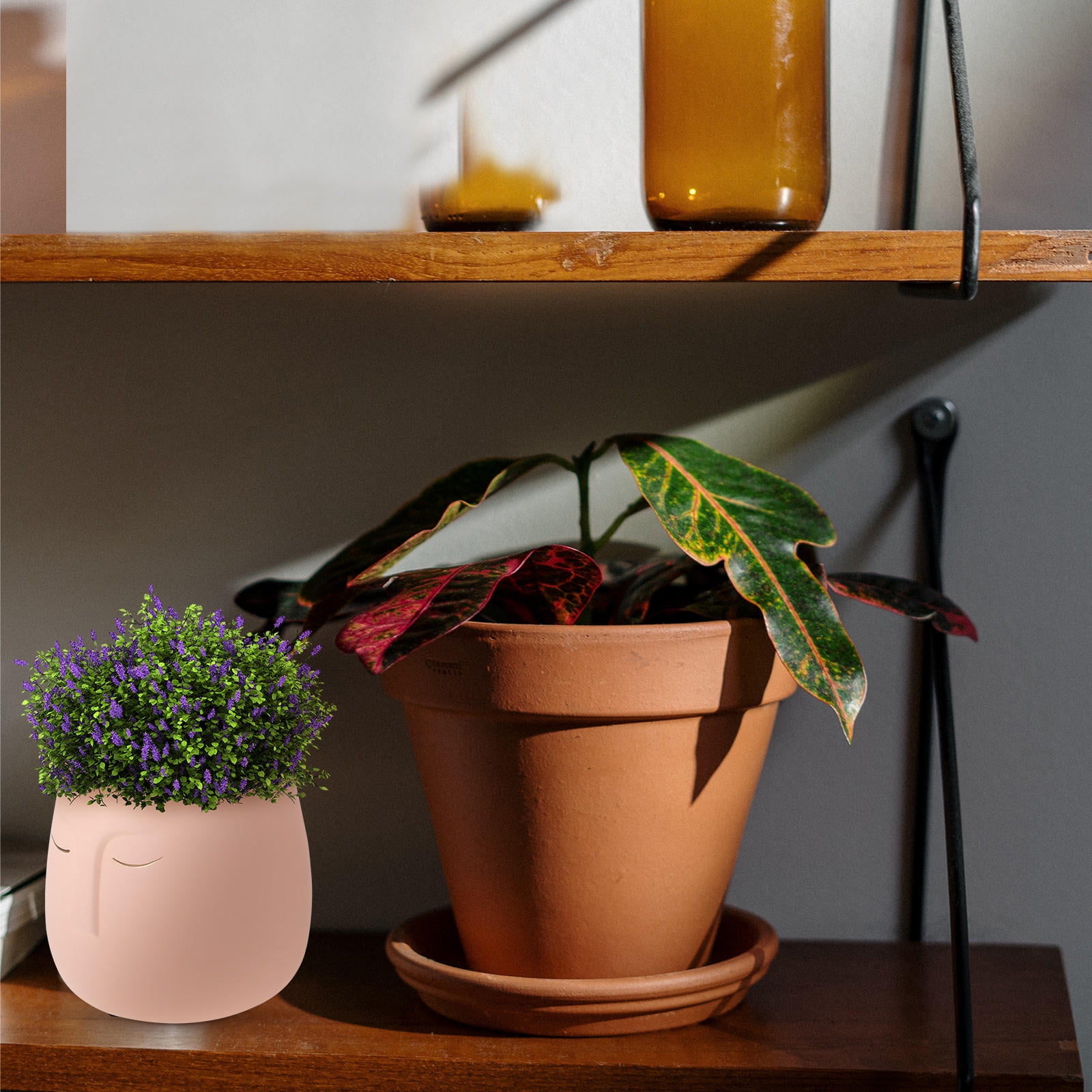 WHAMVOX  Garden Decorative Ceramics Indoor Plant Pot Succulent Planters Flower Pots for Plants Pink
