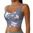 thumbnail image 2 of Honeii Watercolor Flowers Butterfly patten Workout Crop Tank Top for Women Yoga Tank Tops Athletic Sports Shirts Exercise Undershirts,Sports Bra,Sports vest-Large, 2 of 8