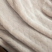 Better Homes & Gardens Textured Velvet Plush Throw Blanket, Oversized, Papyrus Beige