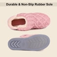 thumbnail image 5 of LongBay Women's Warm Wool Yarn Cable Knitted Bootie Fuzzy Slippers Memory Foam Anti-Skid Sole House Shoes Indoor Outdoor, 5 of 7