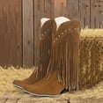 thumbnail image 3 of Dakaela Bottes de Cowboy à Franges pour Femmes, Bottes Western de Cowgirl Brodées à Pampilles, Bottes Hauteur Genou à Enfiler, 3 of 8