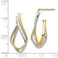 thumbnail image 3 of Leslie's Real 14kt Two-tone Polished Post Earrings; for Adults and Teens; for Women and Men, 3 of 3