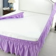 thumbnail image 4 of Unique Bargains Polyester Elastic Dust Ruffled Bed Skirt with 15" Drop Full Light Purple, 4 of 8