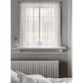 thumbnail image 5 of Farmhouse Beige White Striped Curtains 45 Inch Length, Sheer Curtains for Bedroom Living Room Window Modern Stripes Rod Pocket Voile Drapes Kitchen Curtains Small Half Window 52"x45" 2 Panels, 5 of 6