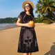 thumbnail image 4 of Balery Spider with Skull Vestidos sueltos de manga corta para mujer, vestidos de verano 2025, vestidos casuales de corte A con vuelo., 4 of 6