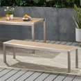 thumbnail image 4 of Afuera Living Outdoor Aluminum Dining Bench in Natural and Silver, 4 of 9