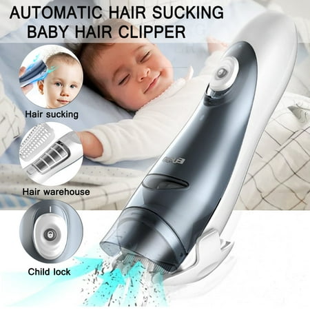 Baby Kids Hair Clipper Set Ceramic Blade Trimmer Kit Automatic Suction Hair Waterproof & Ultra (Best Hair Clippers For Kids)