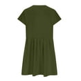 thumbnail image 5 of OSOLU Solid Color Women Cute Pleated Dresses Patchwork Casual Short Sleeve Loose Oversized Mini Dress, 5 of 7