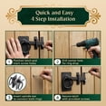 thumbnail image 5 of Black Wrought Iron Gate Ring Turn Latch Lock Set 6.5" W Light Duty Antique Latch Replica Pull Catch for Barn Doors or Gates w/Screws Renovators Supply Pack of 10, 5 of 14