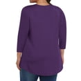 thumbnail image 5 of Bovxnpu 3/4 Length Sleeve Womens Tops, Plus Size Cotton Casual Blouses for Women, Women Cotton And Linen Round-Neck Top Printed Button T-shirt Blouse XXXL, 5 of 6
