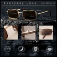 thumbnail image 5 of SA106 Mens Retro Vintage Rectangle Metal Rim Sunglasses, 5 of 7
