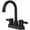 Matte Black, variant on Tcbosik 2-Handle Stainless Steel Bathroom Sink Faucet, 3 Holes Bathroom Faucets with 360 Degree Swivel Main Body Nozzle, Matte Black (Pop-up Drain and Hose Not Included)
