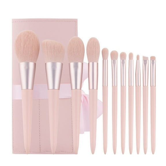 CALIYI 11PCS Makeup Brushes With Bag, Make Up Tools For Powder Foundaion Contour Eyebrow Blending Eye Shadow Eye Liner Lip Blush