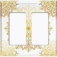 thumbnail image 6 of Metal Light Switch Plate Cover Mandala Yellow Flower Tile Pattern MDL098, 6 of 13