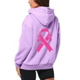 thumbnail image 4 of Womens Zip Up Hoodies Oversized Sweatshirt Long Sleeve Pink Ribbon Printed Fall Fashion Outfits 2025 Casual Waffle Hooded Tops with Pockets (Purple, XXXL), 4 of 5
