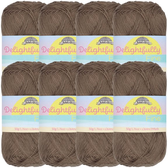 JubileeYarn Delightfully Fine Yarn - Lace Weight Bamboo - 50g/Skein - 25 Coffee Lover - 8 Skeins
