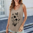thumbnail image 3 of Tiqkatyck Tank Tops for Women Trendy Women's 2025 Chic Round Neck Short Sleeve Shirts 2D Printed Casual Loose Fit Vest Sleeveless Tunic Tops Summer Tops for Women Khaki L, 3 of 6