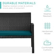 thumbnail image 4 of Best Choice Products 4-Piece Outdoor Wicker Patio Conversation Furniture Set w/ Table, Cushions - Black/Peacock, 4 of 8