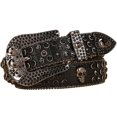 thumbnail image 5 of Cinturón con cabeza de calavera para hombre, versátil y de moda, con diamantes, para mujer, de alta gama, con tachuelas recortadas, estilo Y2k, con borde cruzado, 5 of 5