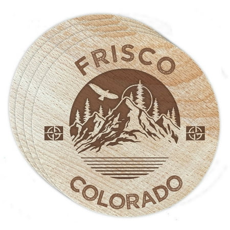 

Frisco Colorado 4 Pack Engraved Wooden Coaster Camp Outdoors Design