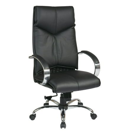 high back black executive leather product