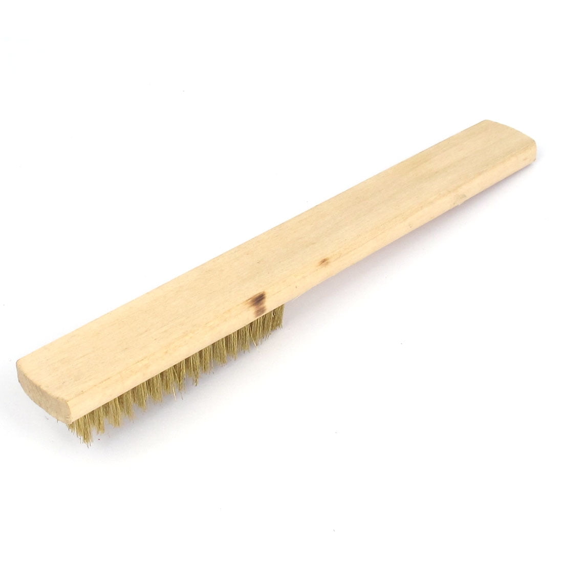 Wooden Handle 6 Row Brass Wire Cleaning Polishing Scratch Brush 21cm
