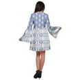 thumbnail image 4 of Moomaya Printed Women Mini Long Bell Sleeve Shift Dress Clothing Summer Wear, 4 of 6