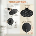 thumbnail image 6 of Round 1-Spray Patterns with 1.8 GPM 8 in. Wall Mount Rain Fixed Shower Head with Brass Valve, 6 of 7