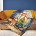 thumbnail image 4 of Merry Christmas Golden Retriever Santa Hat Xmas Tree Winter Holiday Cozy Fleece Blanket Goldens Dog Lover Gifts Idea Warm Soft Throw Blanket - 01013, 4 of 5