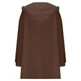 thumbnail image 7 of Huowey Womens Overcoat Soft Wool Fuzzy Hooded Jacket Long Sleeve Casual Open Front Cardigan With Pockets Lightweight Outdoor Dailywear,Brown,XXL, 7 of 7