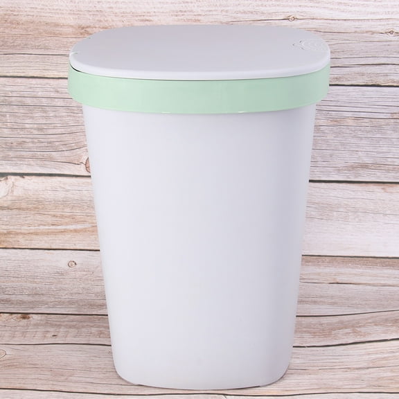 Masteelf Button Plastic Trash Can with Lid for Storage Large Capacity 15.7x11x23.6 Inches