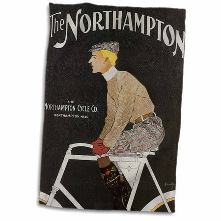 3dRose The Northampton Cycle Co. Northampton, Mass Vintage Bicycle Advertising Poster - Towel, 15 by