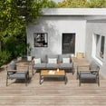 thumbnail image 3 of ELPOSUN Aluminum Patio Furniture Set, Modular Oversized Outdoor Sectional of Olefin 5 inch Thick Cushion, Coffee Table and Waterproof Cover, Patio Conversation Sets for Porch, Deck, 3 of 8