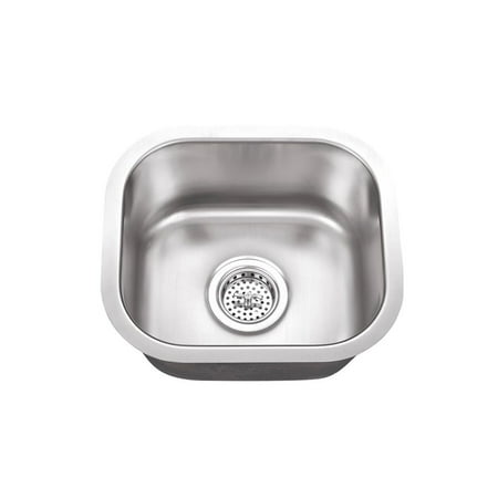 Undermount Hammertone Bar - Undermount 14-1/2 in. Single Bowl 18 Ga. Stainless Steel Bar Sink