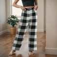 thumbnail image 2 of Hessimy Teen Boys And Girls' Plaid Long Pants Pajamas For Family Matching Homewear (Black,15-16 Years), 2 of 9