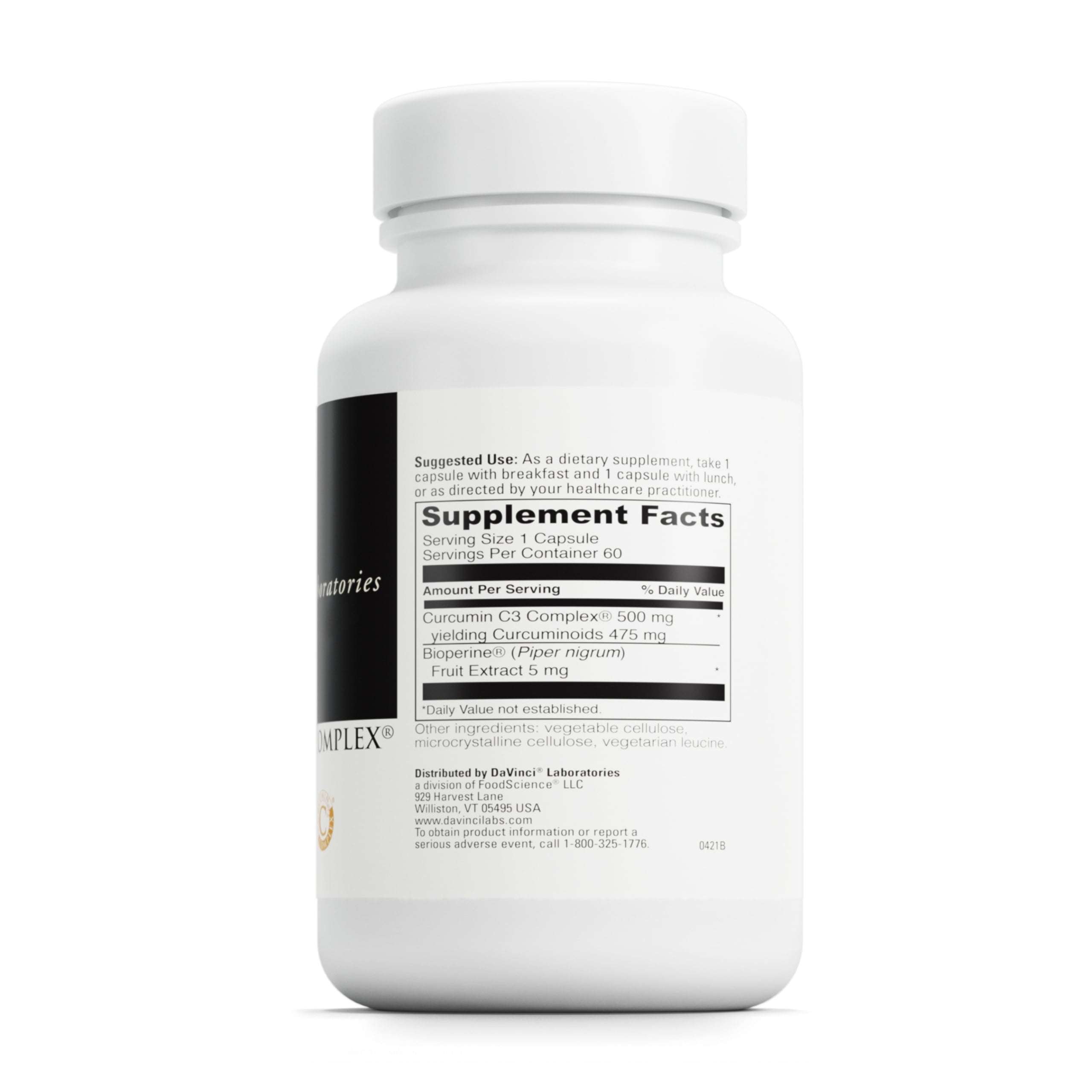 DaVinci Labs Curcumin C3 Complex - Support Gallbladder and Liver Health* - 60 Vegetarian Capsules