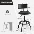 thumbnail image 3 of Costway Counter Height Barstool Set of 2 with Padded Seat & Back Footrest Metal Frame, 3 of 8
