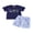 Navy Blue, variant on BemeyourBBs Toddler Baby Boys Summer Clothes Newborn Baby Boy Golf Outfits 0 6 12 18 24 Months 2 3 4 Years Golf Elements Embroidery Short Sleeve T-Shirts Elastic Waist Plaid Shorts 2Pcs Set