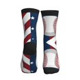 thumbnail image 2 of Unisex America Baseball Novelty Ankle Socks Colorful ComfortSoft Lightweight Sports Athletic Socks, 2 of 7