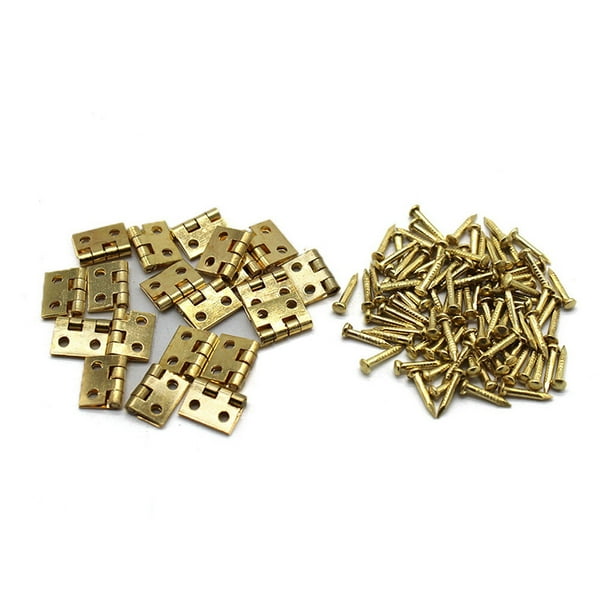 stanreset 20 Pieces Mini Hinges with Screws Handicraft Miniature