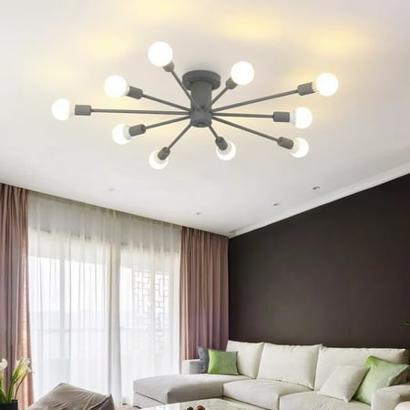 

Litfad Macaroon Flush Ceiling Light for Bedroom/Living Room 10 Light - Grey