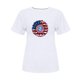 thumbnail image 4 of Tops Cortos para Mujeres Bandera de Moda Impresa Cuello Redondo, Camiseta de Manga 3/4 para Uso Diario, Casero Y Cómodo, 4 of 4