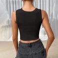 thumbnail image 2 of Vedolay Womens Summer Tops Womens Low Cut Square Neck Tank Top Casual Thick Strap Summer Solid Tops,Black S, 2 of 3