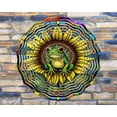 thumbnail image 3 of 10 Inch Tie Dye Sunflower Frog Wind Spinner Yard Decor Aluminum Sublimated Garden Art Indoor Outdoor 3D Kinetic …, 3 of 4