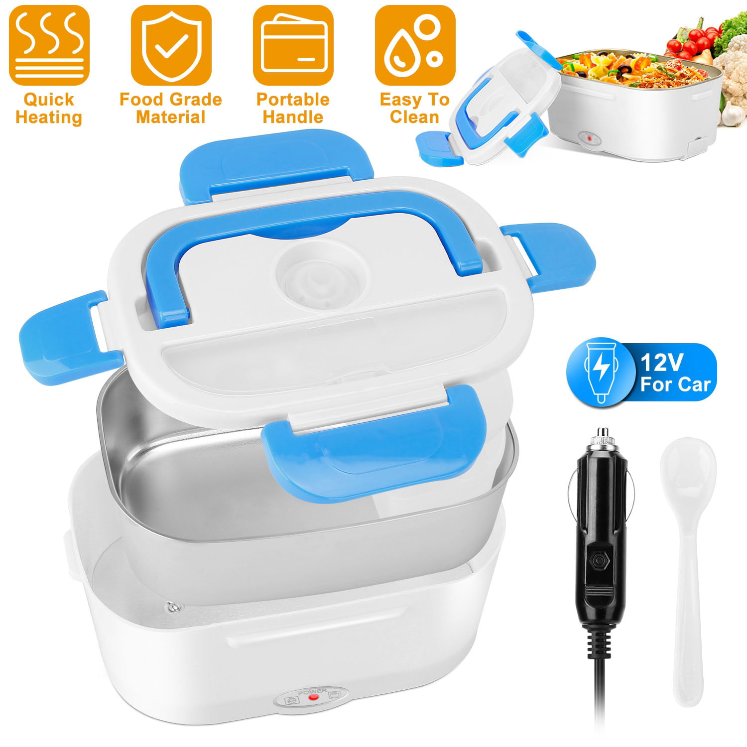 Details about   Home Car Electric Heated Lunch Box Heater Office Food Warmer Container Storage 