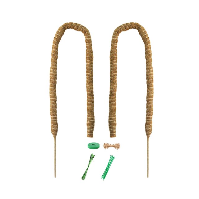 LOVIVER 2 Pieces Coir Stick Plant Support Extension Plant Climbing Pole for Balcony 120cm