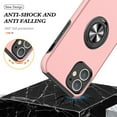 thumbnail image 5 of Feishell for iPhone 12 Mini Case, 360° Rotatable Ring Holder Kickstand Dual Layer Military-Grade Drop Tested Protection Support Car Holder Mount Magnetic Absorbing Bumper Phone Case, Rosegold, 5 of 7